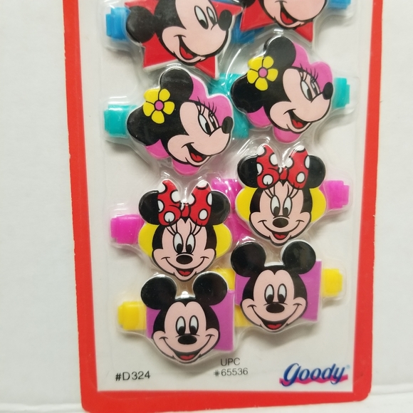 Goody Hair Barrettes Clips Vintage 1991 8 Snap Tight Disney Plastic Pin New - Picture 2 of 6